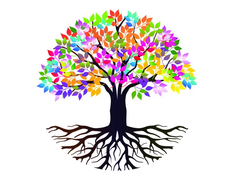 arbre de vie coloré et ses racines -hypnothérapie - hypnose - fageot christine